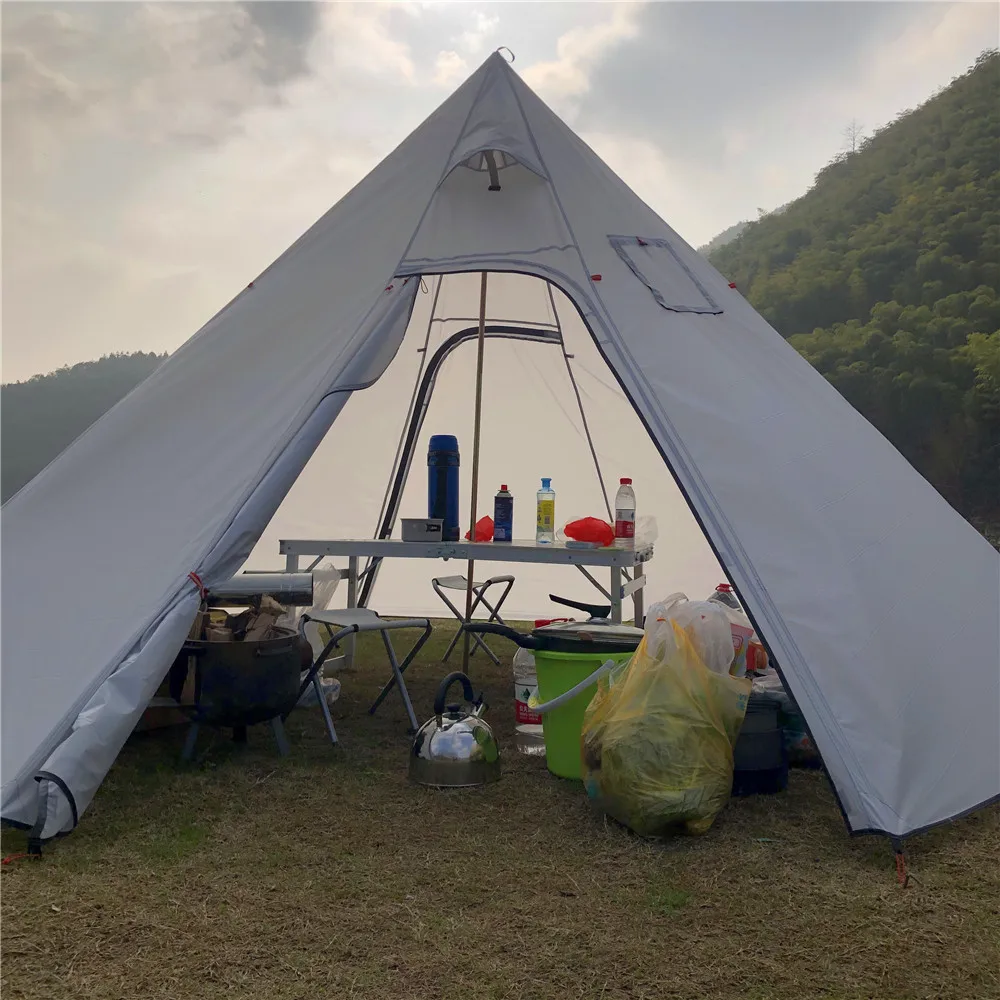 Enlarged Size Pyramid Tent With A Chimney Hole,Height 220cm Ultralight Outdoor Camping Teepee Awnings Shelter Backpacking Tent