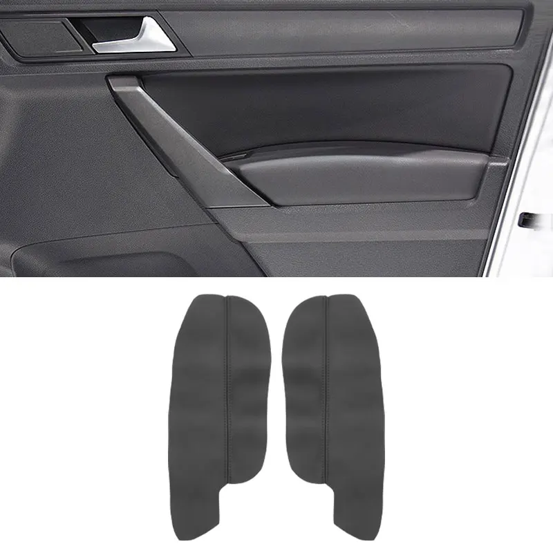 

Для VW Caddy 2014, 2015, 2016, 2 шт., кожа из микрофибры, ручка передней двери автомобиля, подлокотник, панель, сменная отделка