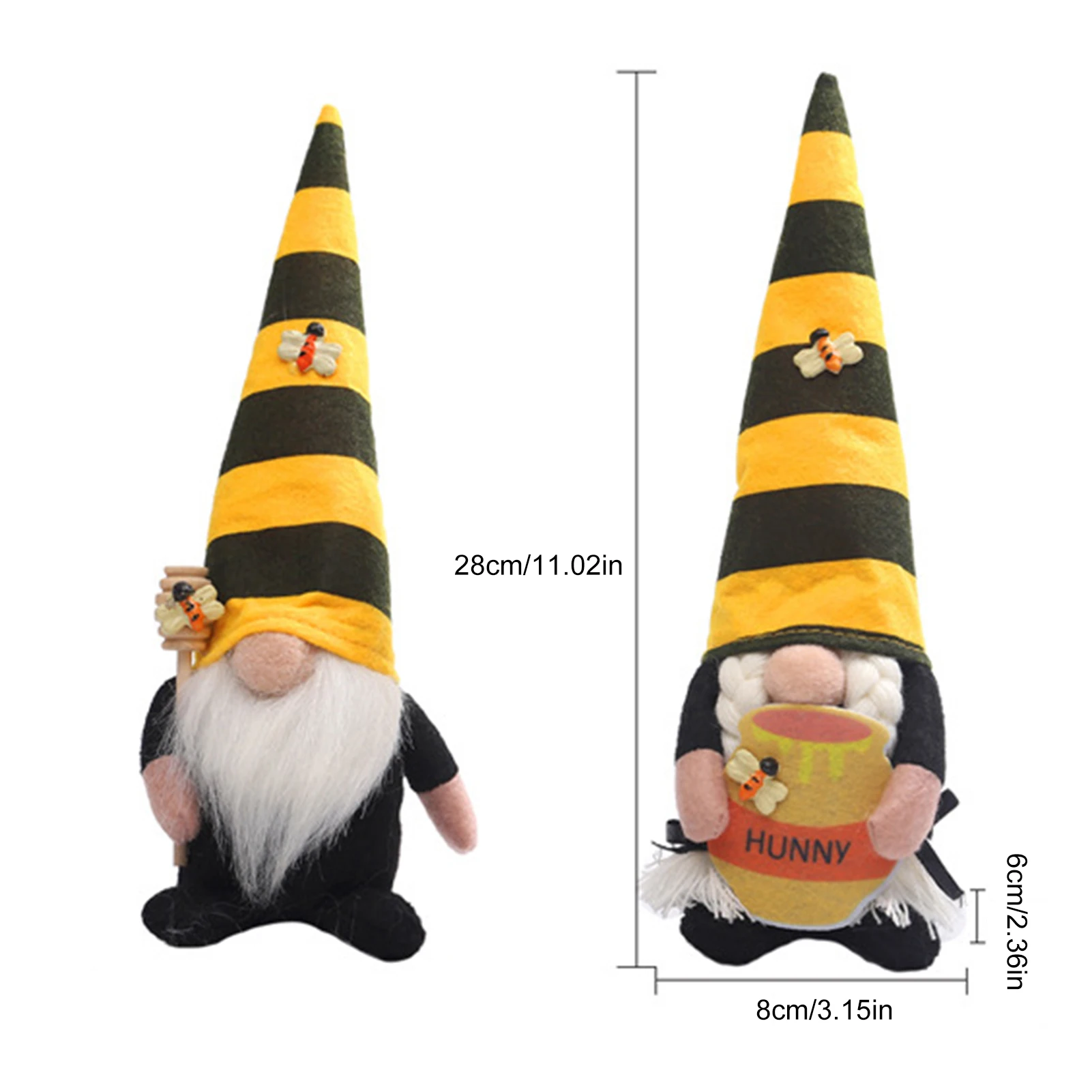 

Bumble Bee Gnome Doll Plush Bee Faceless DollBumble Bee Striped Gnome Spring Or Summer Decorations For Party Home Farmhouse