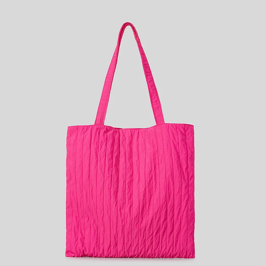 

Повседневная Большая Нейлоновая Сумка-тоут с рюшами, простая красочная женская сумка на плечо, легкая большая женская сумка, новинка 2023
