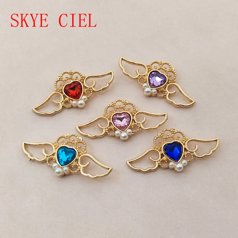 

Novelty 5Pcs 19*40mm Accessories Fashion Love Wings For Craft Scrapbooking DIY Jewelry Craft Decoration Accessorie