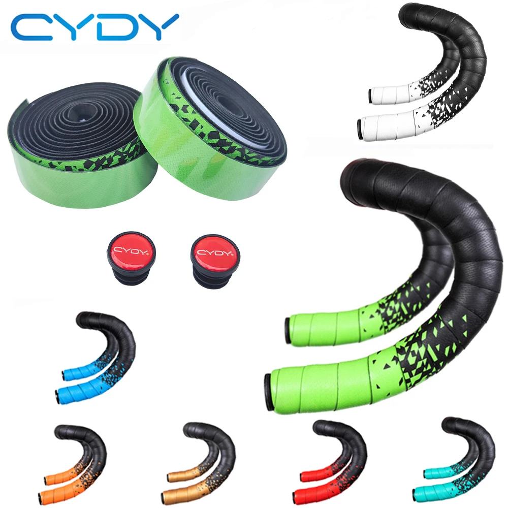 

CYDY Road bicycle handlebars with curved handlebars wrapped in gradient UP+EVA material for sweat absorption and breathability