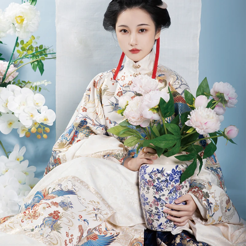 Фенджианьлинь Китайское традиционное платье Ханьфу для женщин эпохи Минь Ретро Ориентальный старинный костюм для выступлений и праздников.