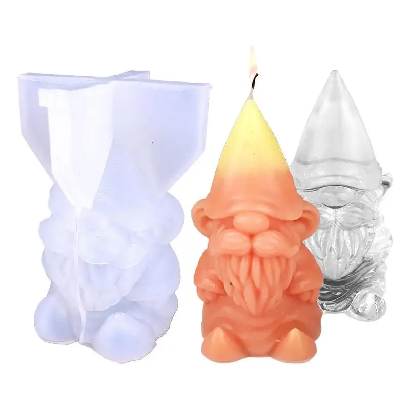 

Формы для свечей на Рождество, Рождество, гном, 3D силиконовая форма, форма без лица, Санта Клаус, эпоксидная форма для смолы, литье «сделай са...