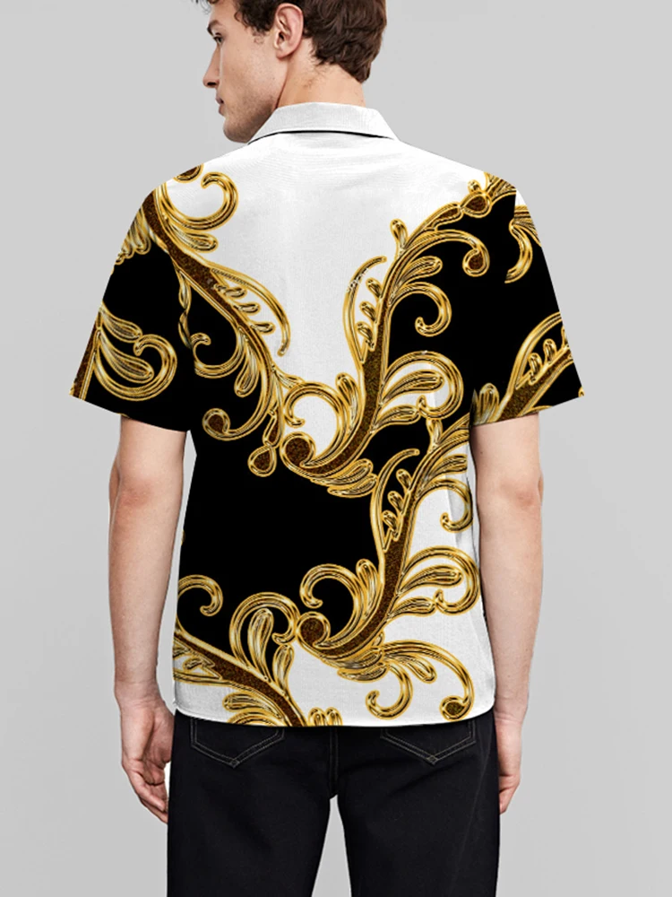 Мужская пляжная рубашка с короткими рукавами элегантная Гавайская Классическая