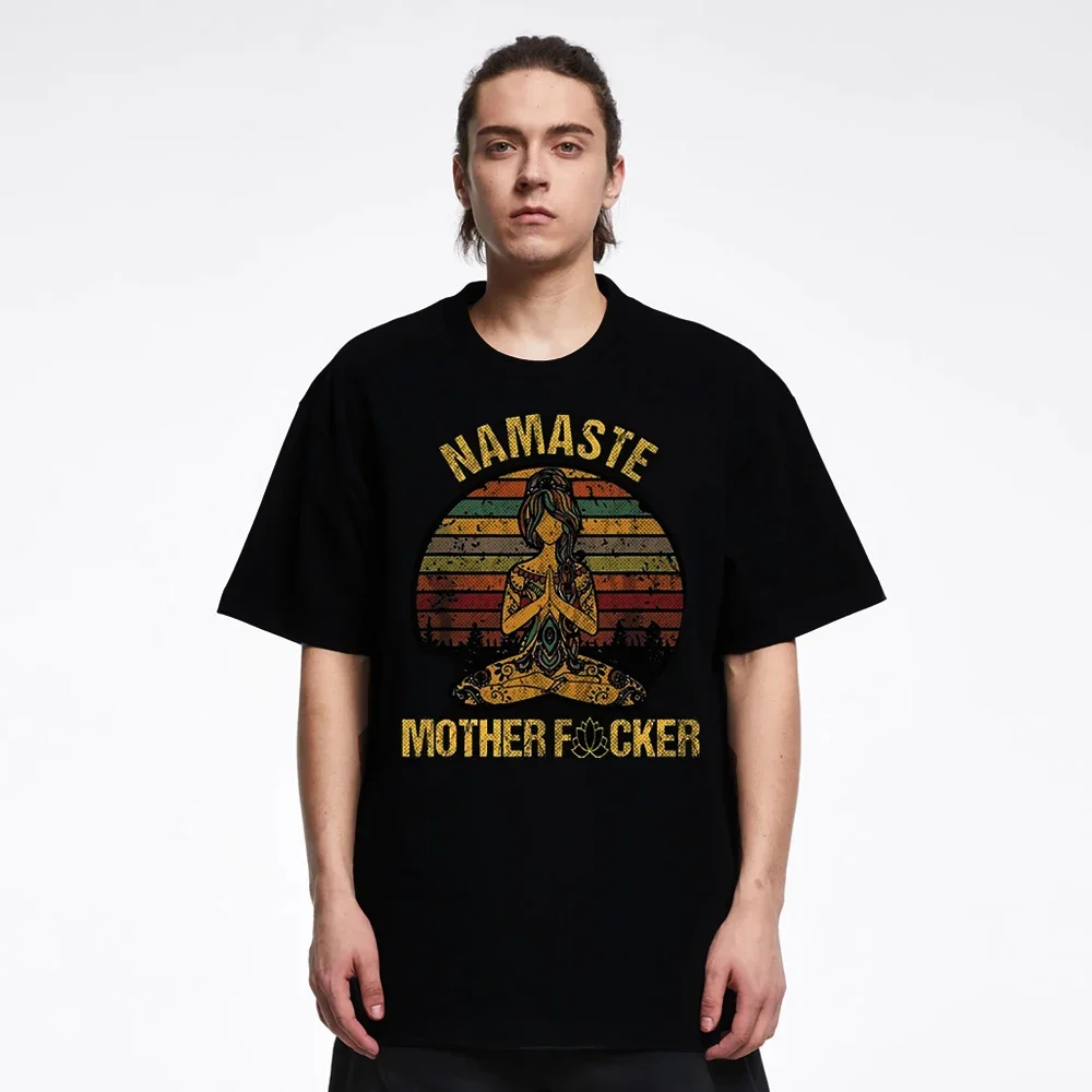 Винтажная забавная футболка Namaste с надписью Mother exite uomo женские хлопковые футболки