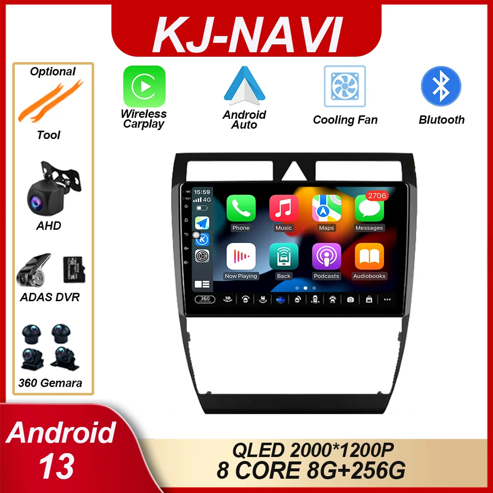 

Для Audi A6 C5 1997 - 2004 S6 1999 - 2004 RS6 2002-2006 Android 13 8 Core 2Din радио E53 X5 M5 Carplay 4G Автомобильный GPS Авторадио