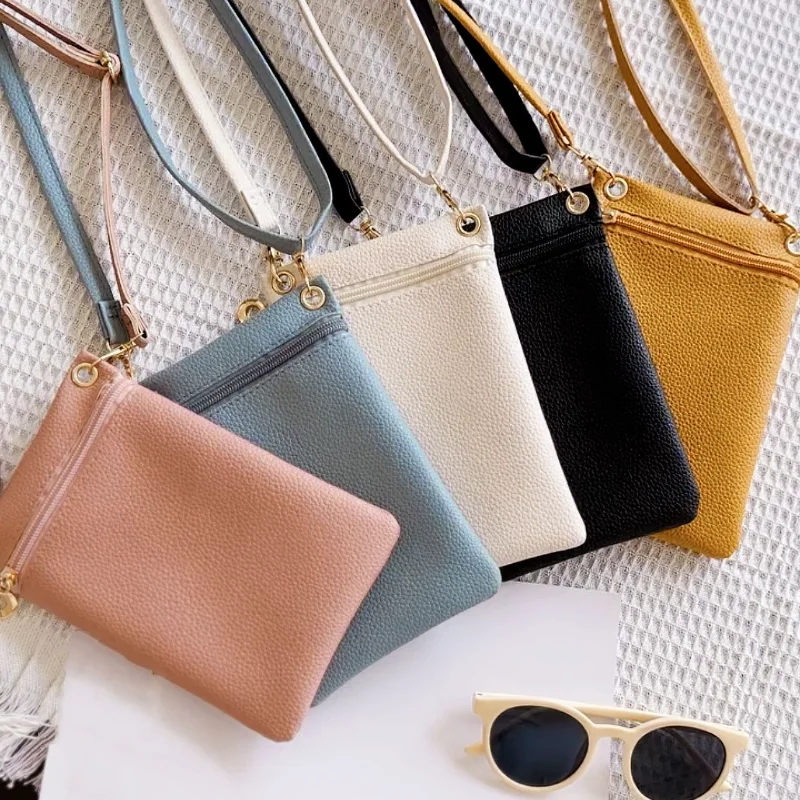 

Solid Color Lychee Pattern Mobile Phone Bag 2023 Simple Women's Bag Shoulder Bag Fashion Messenger Bag Bolsa De Mensajero