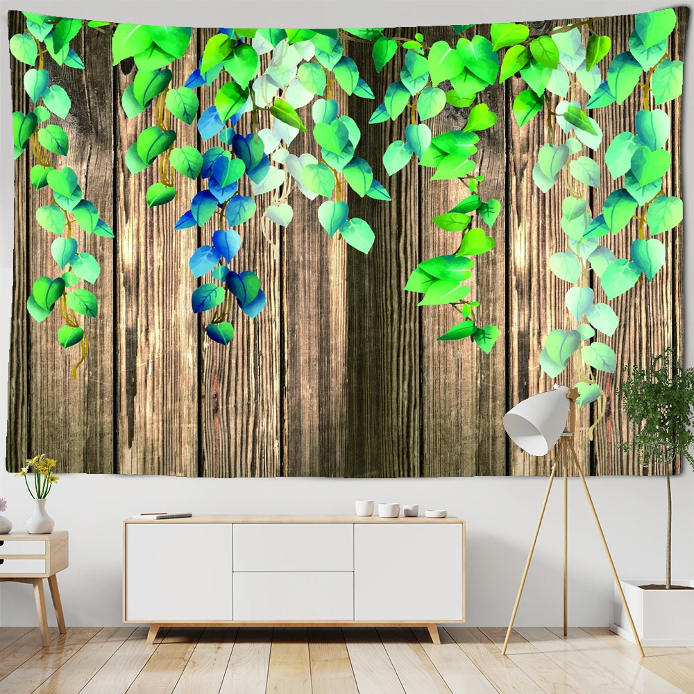 Настенный гобелен с растениями на деревянной доске настенный Подвесной Гобелен