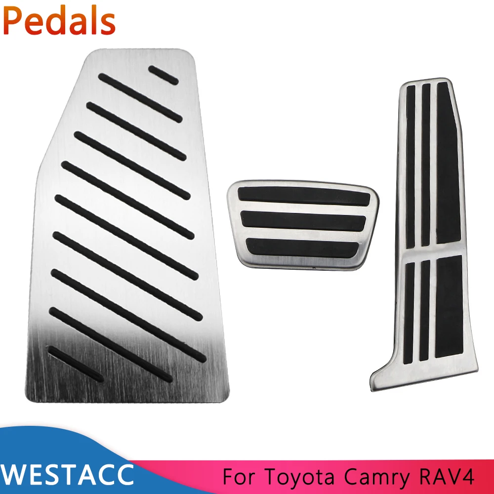 

Stainless Steel Car Pedals Gas Brake Rest Pedal Covers for Toyota Camry 2018 - 2021 RAV4 Rav 4 2019 - 2021 Interior Accessories