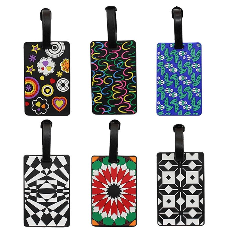 

Geometry Soft Silicone Luggage Tags Suitcase ID Addres Name Holder Baggage Tag Label Travel Accessories Luggage Tags