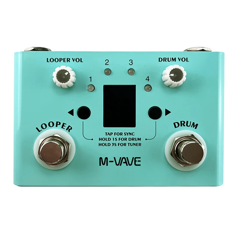 

M-VAVE Lost Tempo Drum Machines & Looper Pedal Built-In 30 Drums 11 Mins Recoding Time High Precision Tuner