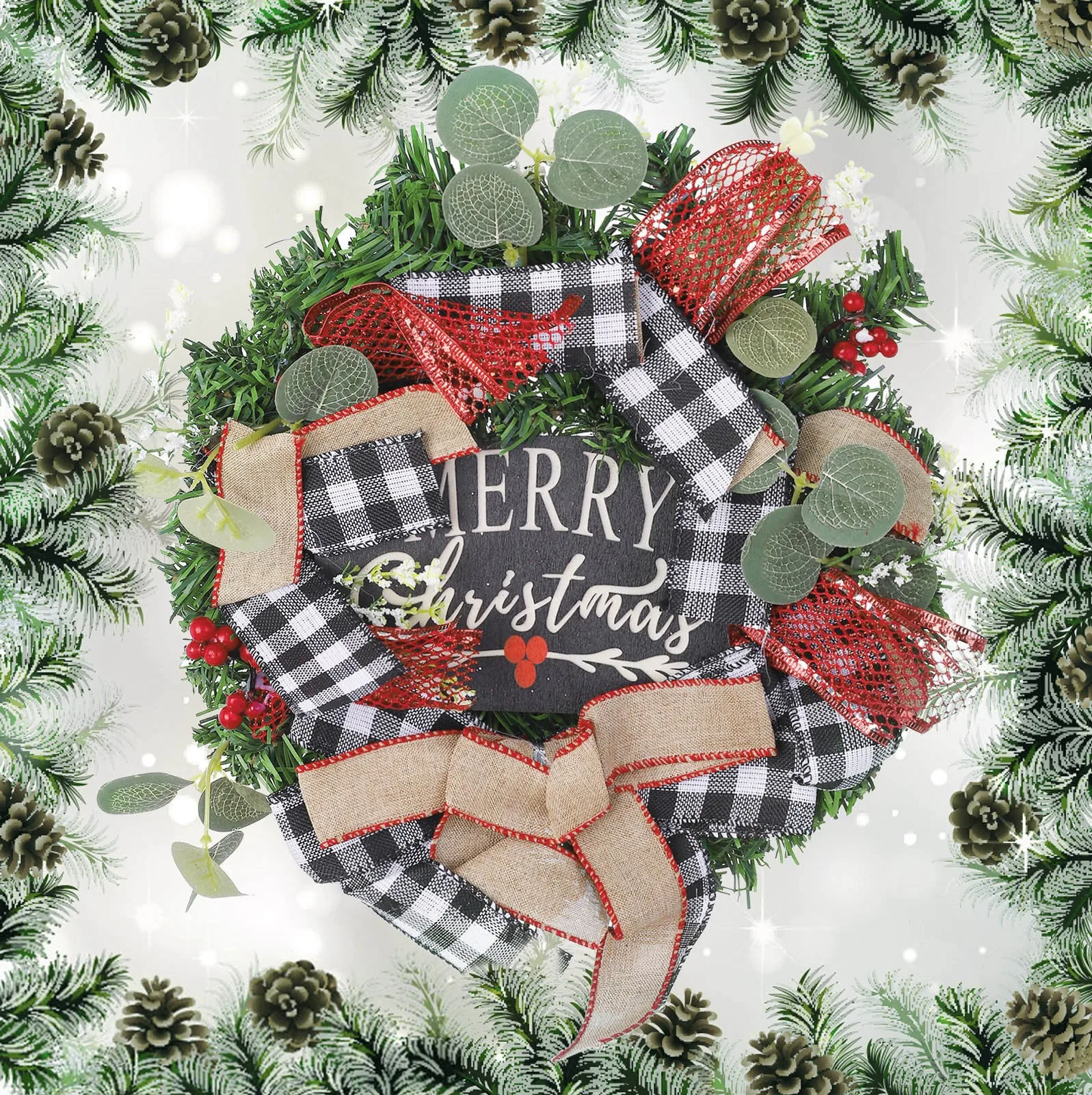 

Christmas Decorations Wooden Luminous Christmas Tree Pendant Ornament Easter Ribbon for