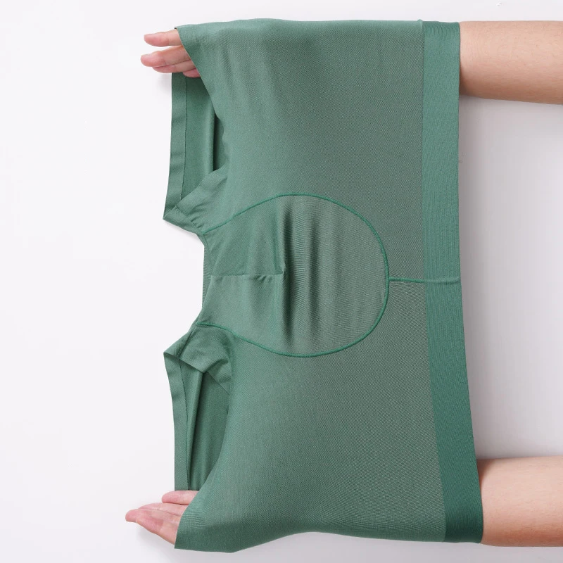 3A Antibacterial Underpants Men's Seamless Modal Underwear Mid Waist Sexy Boxers Solid Color Inverted U-crotch Panties Men