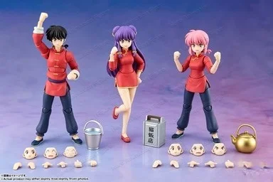 Фото Оригинальные фигурки BANDAI S.H.Figuarts: Саотомэ Ранма, Шампо, коллекционные модели из ПВХ, аниме-фигурки Ранма из «Ранма ½», статуэтки №1