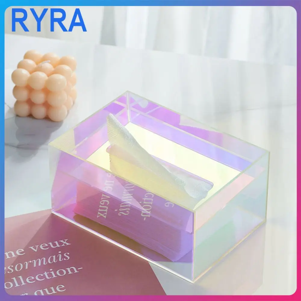 

Tissue Storage Box Storage Box Paper Box Convenient Color Transparent Large Opening Storage