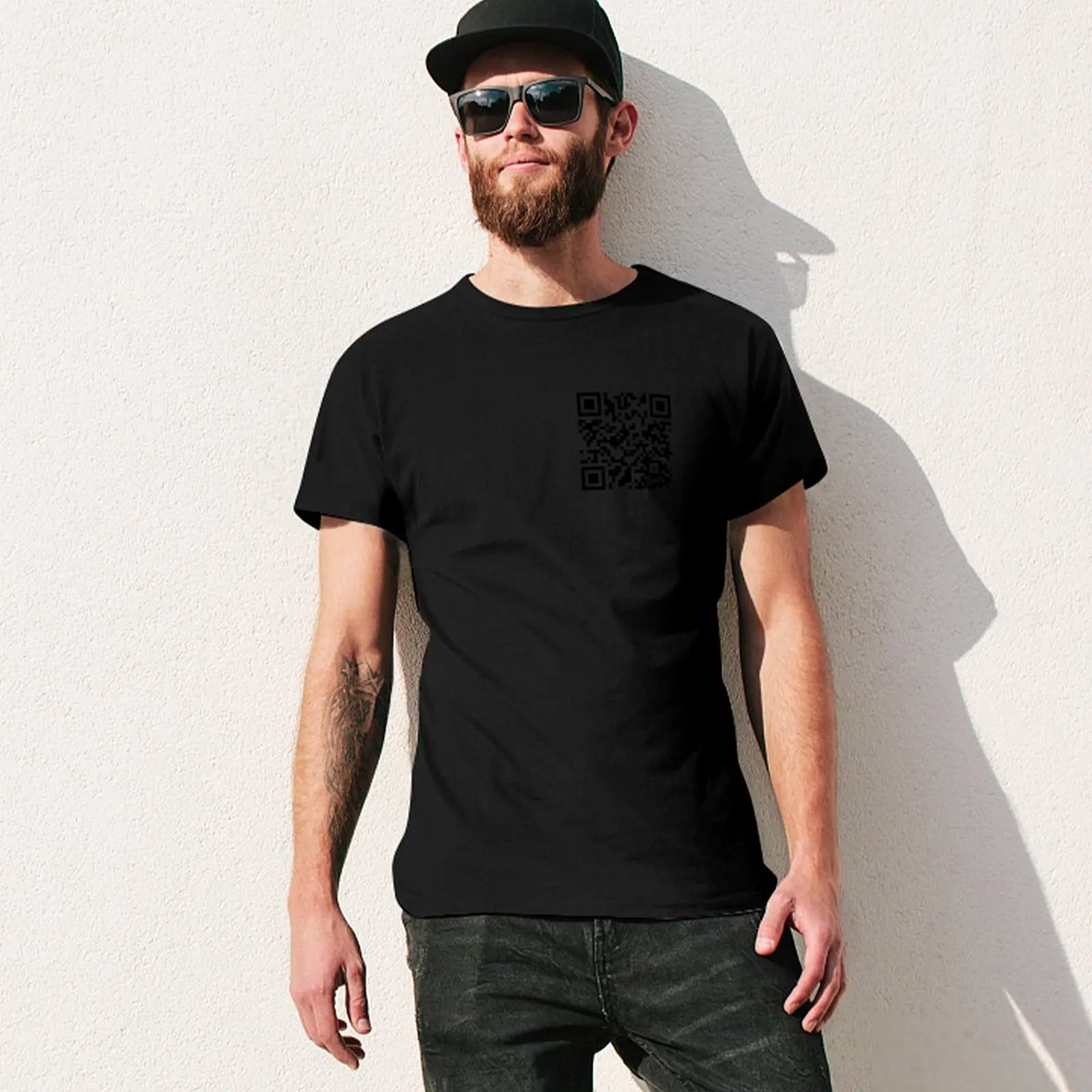 Футболка Rick Roll QR Code эстетическая одежда футболка для мужчин