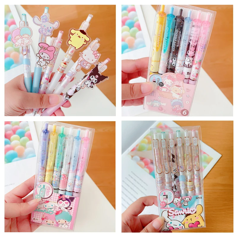 

Sanrios Periphery Anime Series Mymelody Kuromi Kitty Kawaii Press Pen Student Stationery Pen Cartoon Cute Neutral Pen Kids Gifts