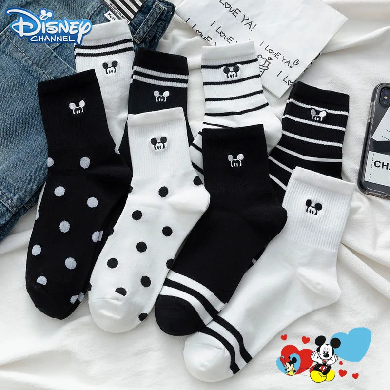 

Disney Mickey Cotton Sock Anime Cartoon Long Stockings Sports Boy Child Casual Kawaii Hose Student Shoe Decor Accessories Gift