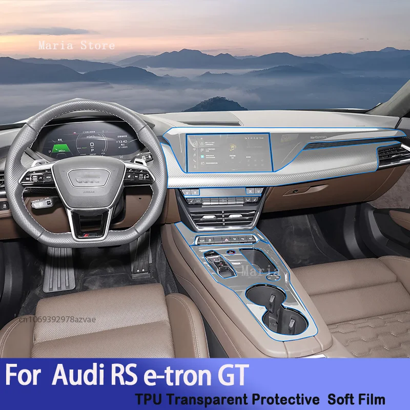 

Прозрачная центральная консоль автомобиля, аксессуары против царапин для Audi RS E-tron GT(2021-2023)