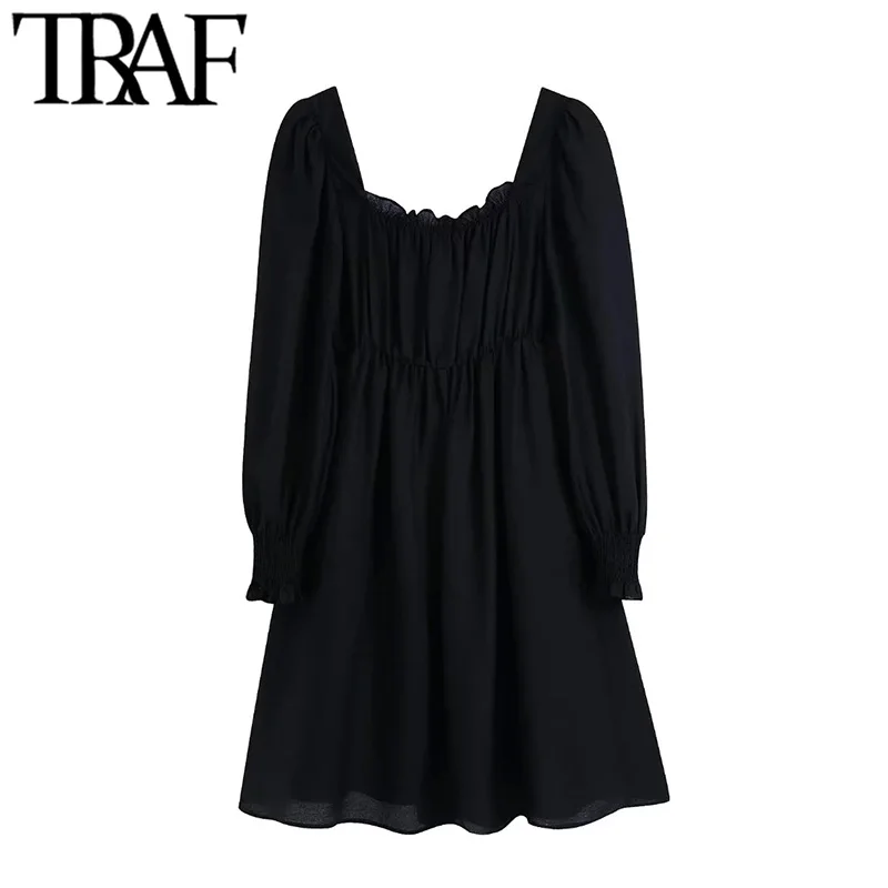 

Платье-мини Плиссированное из органзы, с длинным рукавом и подкладкой