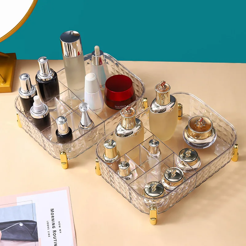 

Luxury Large Capacity Makeup Organizer Fashion Storage Box Sundries Deaktop Storage Box Bathroom Accessories Home Organzier