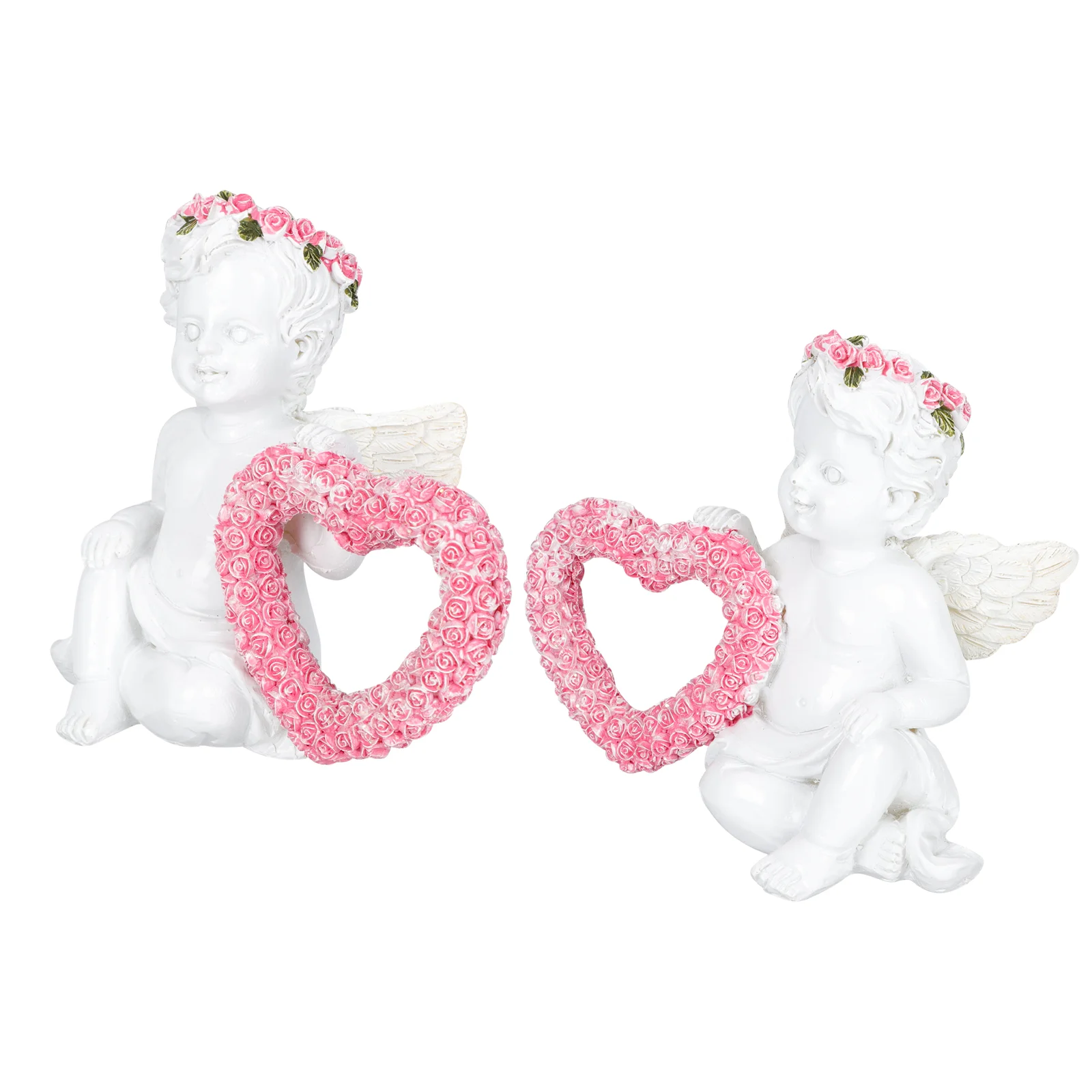 

1 Pair Resin Angel Statues Angel Figurine Ornaments Desktop Bookshelf Decors