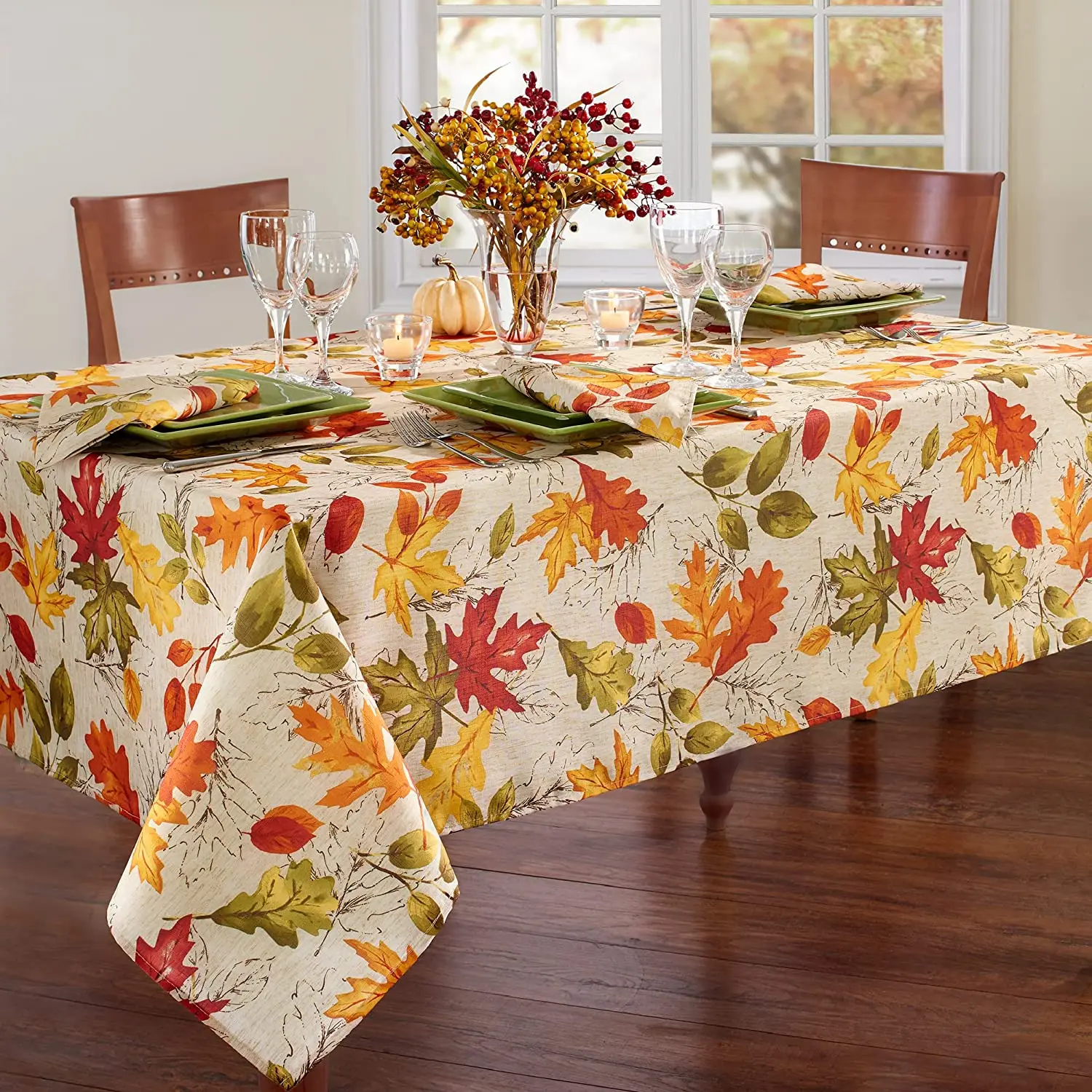 

Autumn Leaf Printed Tablecloths, Daily Use of Festive Tables, Kitchen Table Accessories, Holiday Dinner Party Tablecloths