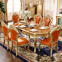 european dining table all solid wood square table champagne gold 1 6m long table and chair