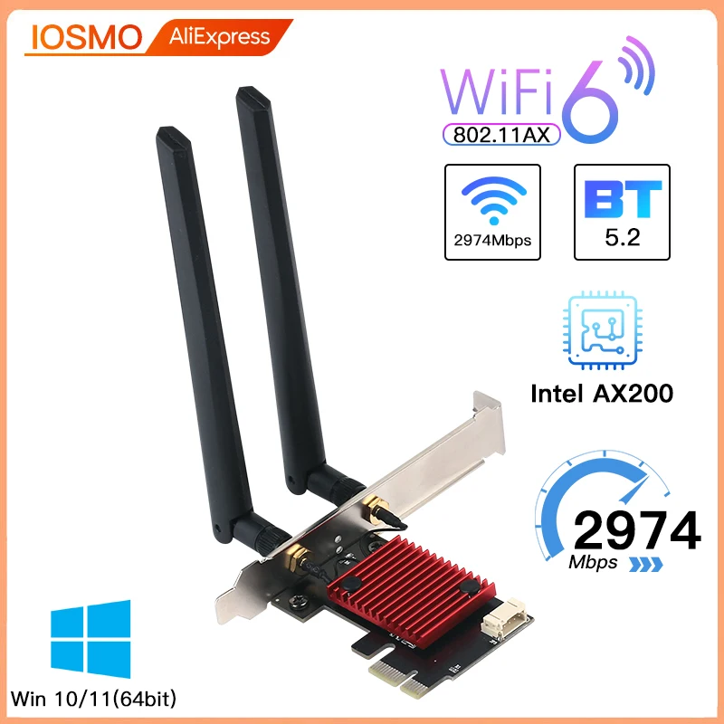 5374 Мбит/с Wi-Fi 6E AX210 Беспроводной адаптер три диапазона 2 4G/5G/6 ГГц Bluetooth 5 3 802.11AX AX200