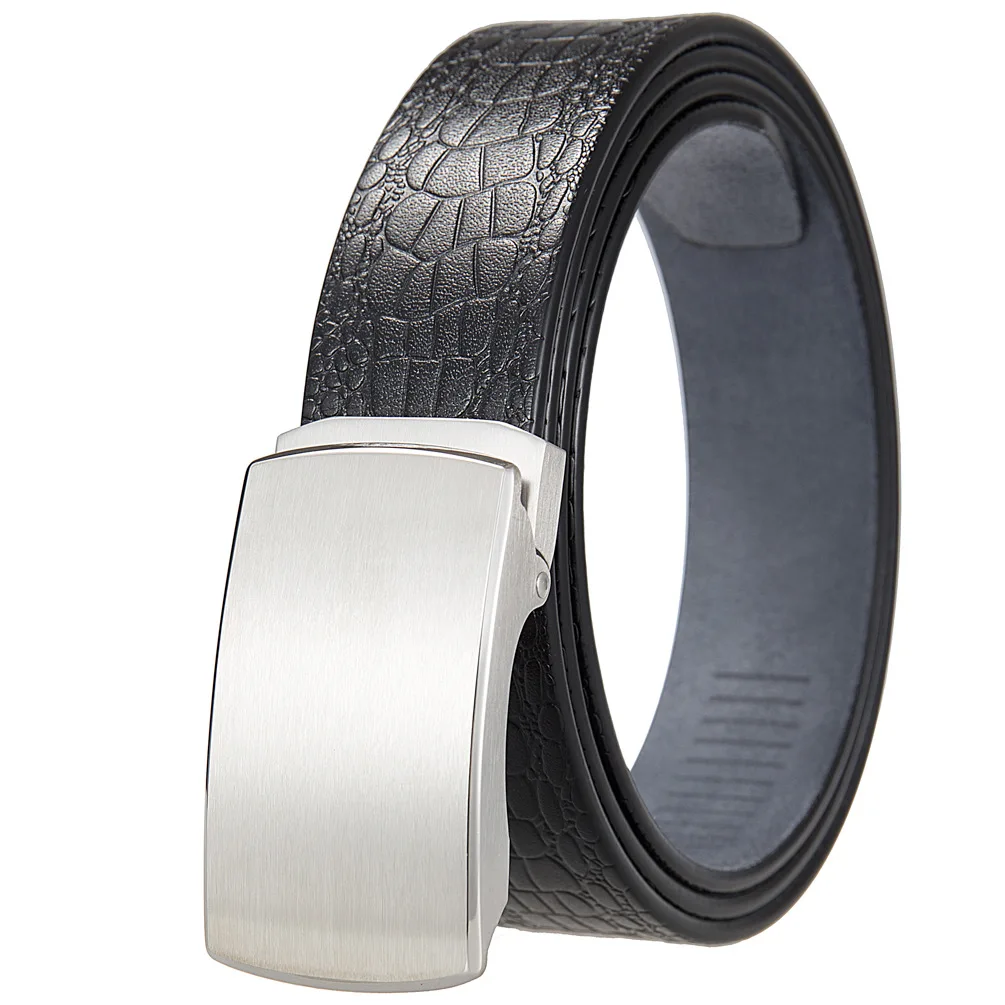 Top Quality Men's Business Luxury Leather Belt Dress Belt Toothless Buckle Belt Men's Fashion Belt Formal Belt Jeans Belts