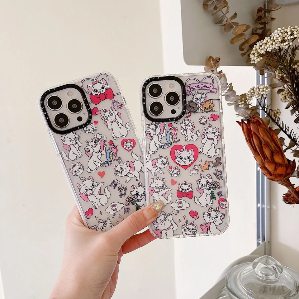 

Disney Cartoon Mary Cat Phone Cases For iPhone 13 12 11 Pro Max Mini XR XS MAX 8 X 7 SE 2022 Back Cover