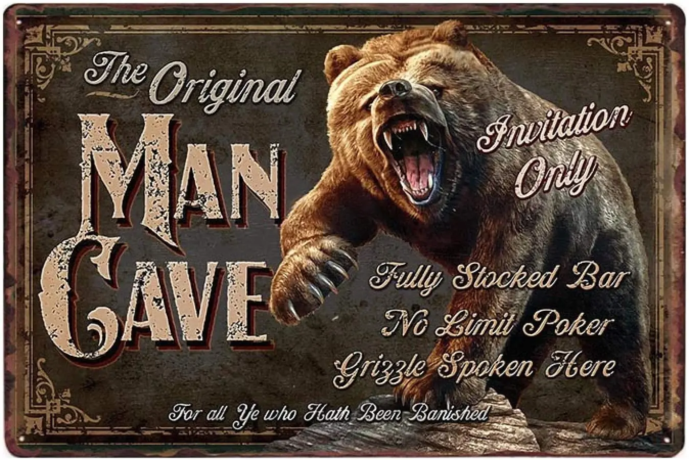 

Мужская пещера, металлическая Оловянная вывеска, винтажная настенная живопись, ретро пластина, художественный плакат, домашний декор 20x30 см...