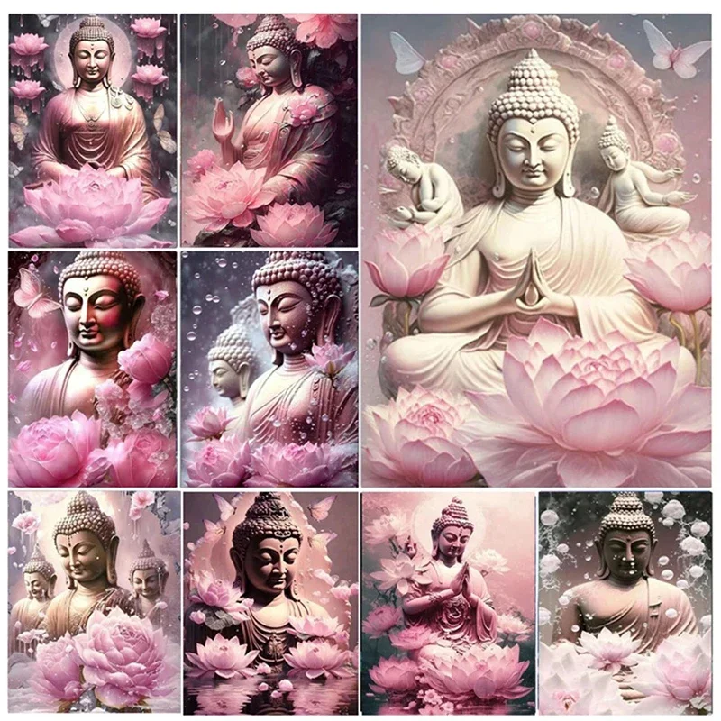 Алмазная 5D живопись с Буддой лотоса набор сделай сам для вышивки крестиком