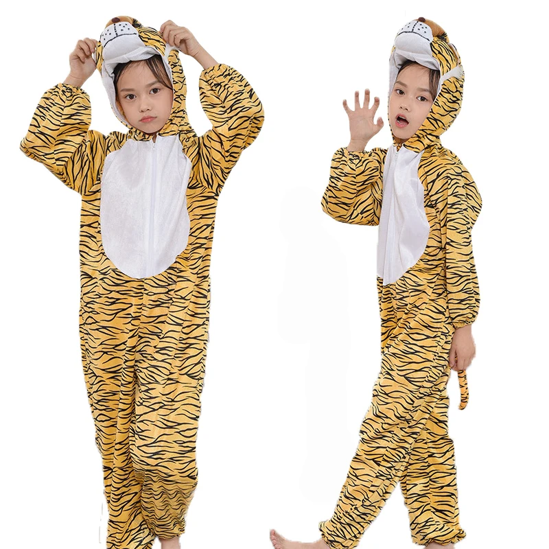 

Umorden Unisex Animal Tiger Costume Jumpsuit Onesie for Child Kids Hooded Halloween Children's Day Purim Party Fancy Dress