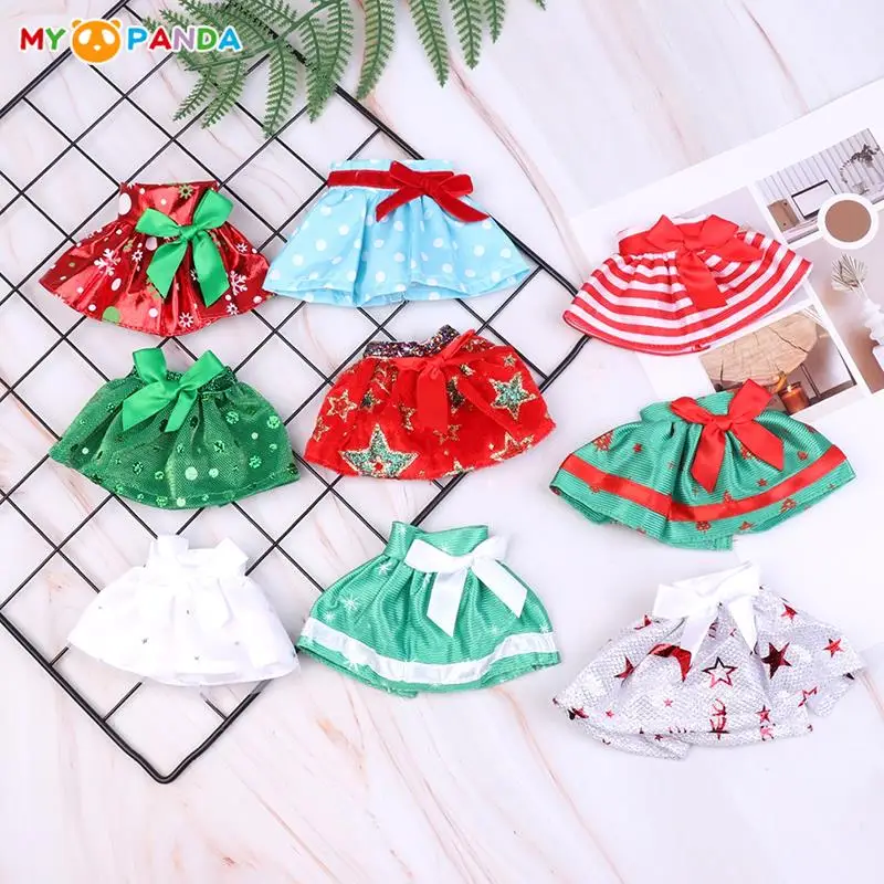 

New！Dollhouse Miniature Short Skirt Scarf Fairy Red Clothes Bow Skirt Christmas Toy Children Christmas Gift Doll Accessories