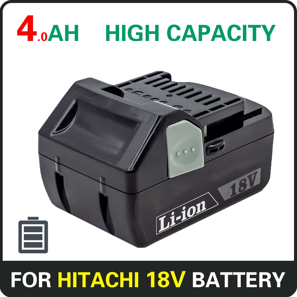 Перезаряжаемый аккумулятор высокой емкости 18 в Ач для электроинструментов Hitachi, совместим с BSL1815X, BSL1840, DSL18DSAL и другими Перезаряжаемый аккумулятор высокой емкости 18 в Ач для электроинструментов Hitachi, совместим с BSL1815X, BSL1840, DSL18DSAL и другими