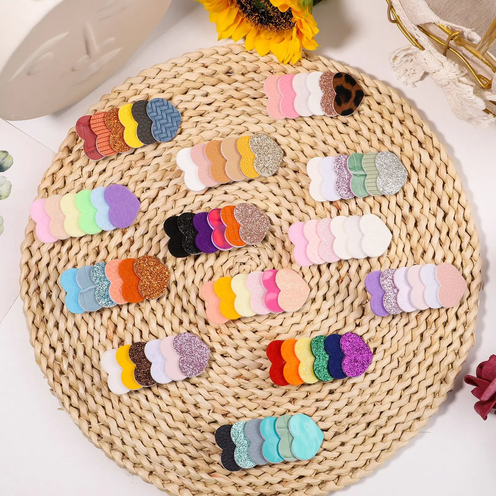 

5Pcs Fashion Glitter Heart Hair Clips For Cute Girls Handmade Hairpins Boutique Barrettes Headwear Kids Hair Accessories Gifts