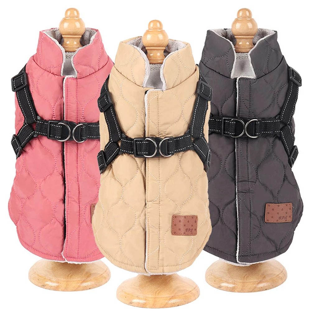 

Хлопковая одежда для собак, зимний теплый светоотражающий нагрудный ремень, плюшевый жилет, мягкая одежда для собак, одежда для маленьких и больших собак, тканевые аксессуары для домашних животных