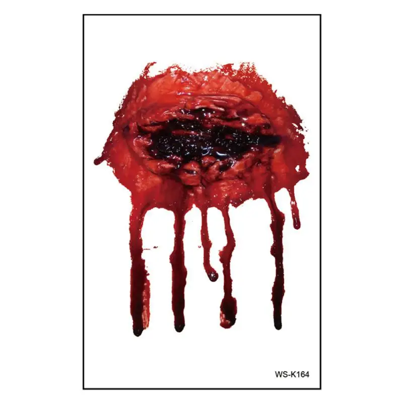 Водостойкие Временные татуировки 3D на Хэллоуин наклейки для макияжа украшения