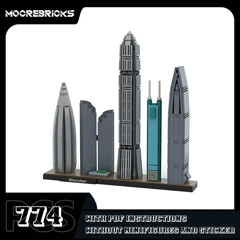 Конструктор MOC Шэньчжэнь строительные блоки модель города улицы настольное
