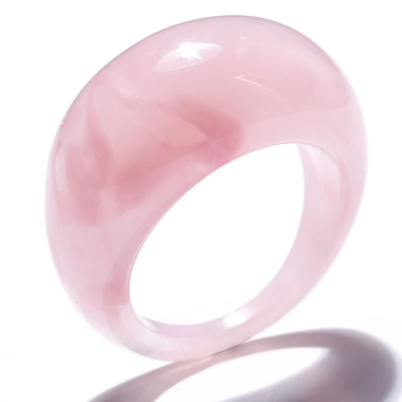 

Nonoyes Korea Simple Macaron Color Ladies Open Resin Ring Fashion Girls Woman Party Popular Jewelry Gift Wholesale