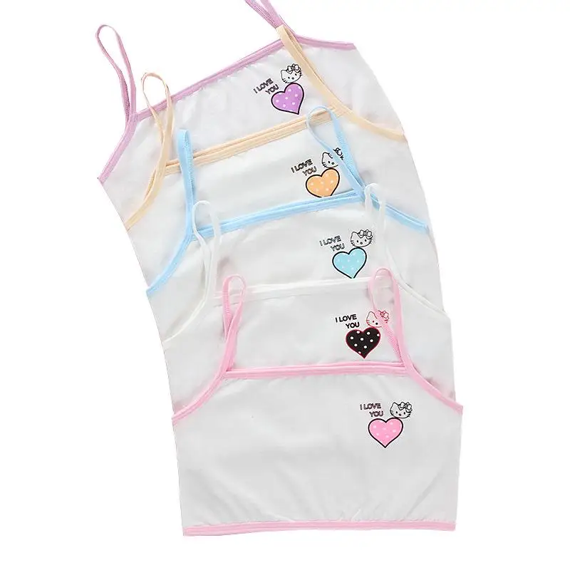 

5pc/lot Girls Teenage Underwear Children Cotton Young Training Bra Kids Teens Puberty Crop Top 8-14