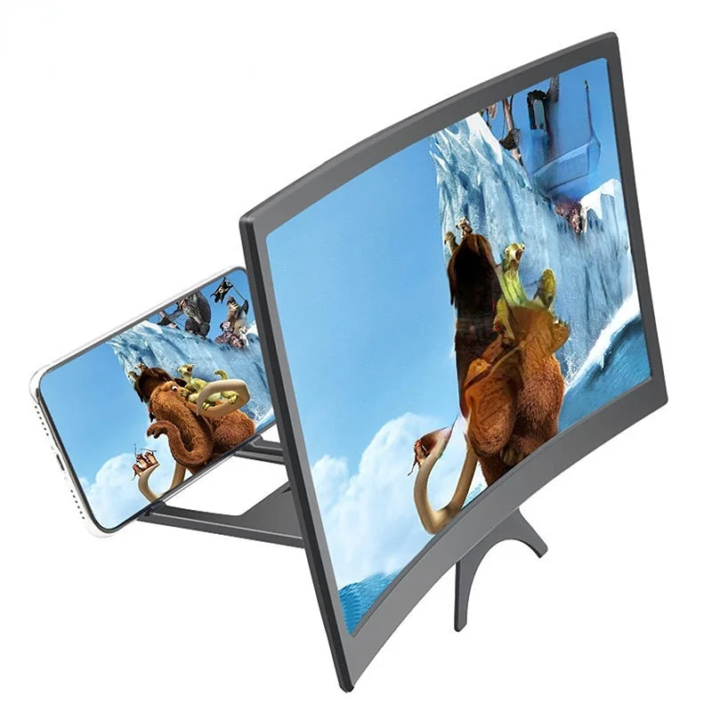 

12/14 Inch 3D Cell Phone Screen Projector HD Expander Enlarge Curved Screen Magnifier Amplifier for Mobile Phone Video