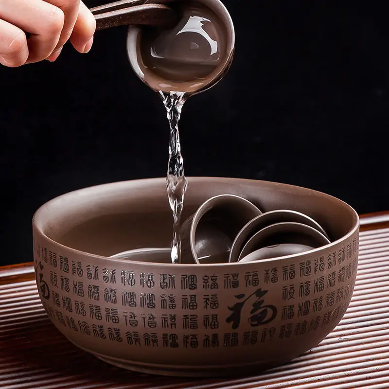 

Мытье чая Baifu, бытовой семейный набор для чая, аксессуары, ручка, чашка для мытья, мытье чайной чаши, фиолетовый песок, чай, дорожка, керамическая вода для мытья чая P