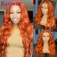 orange ginger brazilian lace front wig body wavy human hair wigs with baby hair pre plucked 250 density remy colored hd lace wig