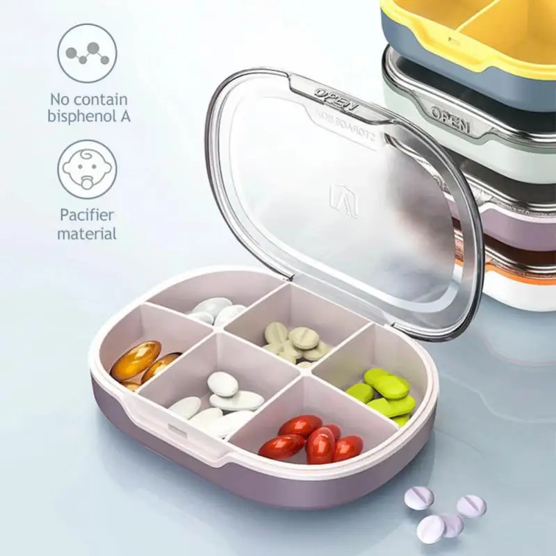

Moisture Proof Pill Box Pocket Purse Daily Pill Case Portable Medicine Vitamin Holder Container 4/6 Grids Travel Pill Organizer