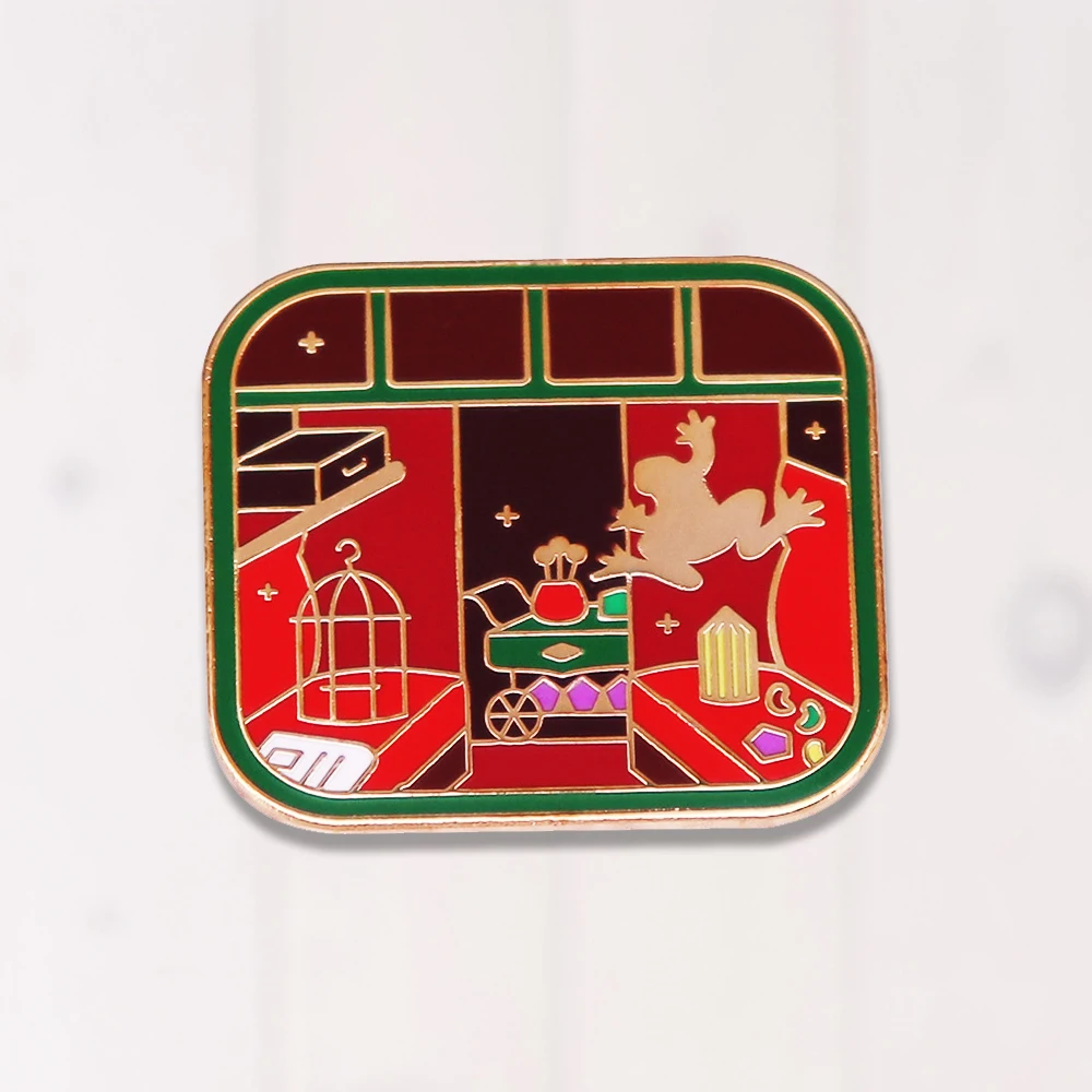 

Candy Chocolate Brooch Enamel Fantasy Magic Movie Badge Metal Pin Decoration Backpack Clothes Hat Gift