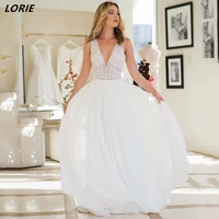 lorie cut out boho wedding dresses v neck sleeveless a line backless bridal gowns sexy floor length bride dress custom color