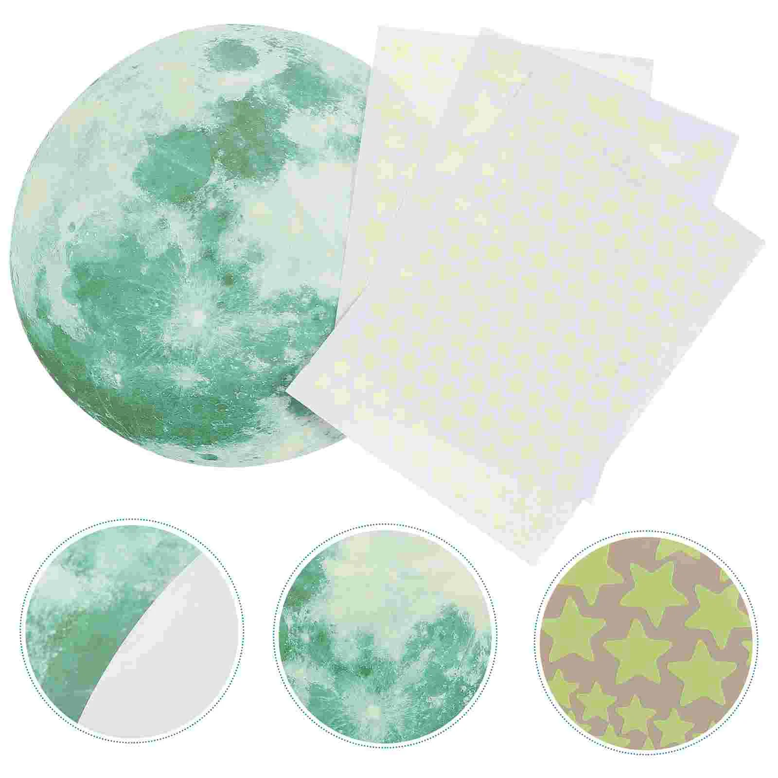 

Wall Stickers Moon Star Glow Glowing Decalthe Dark Luminous Decals Ceiling Sticker Adhesive Decoration
